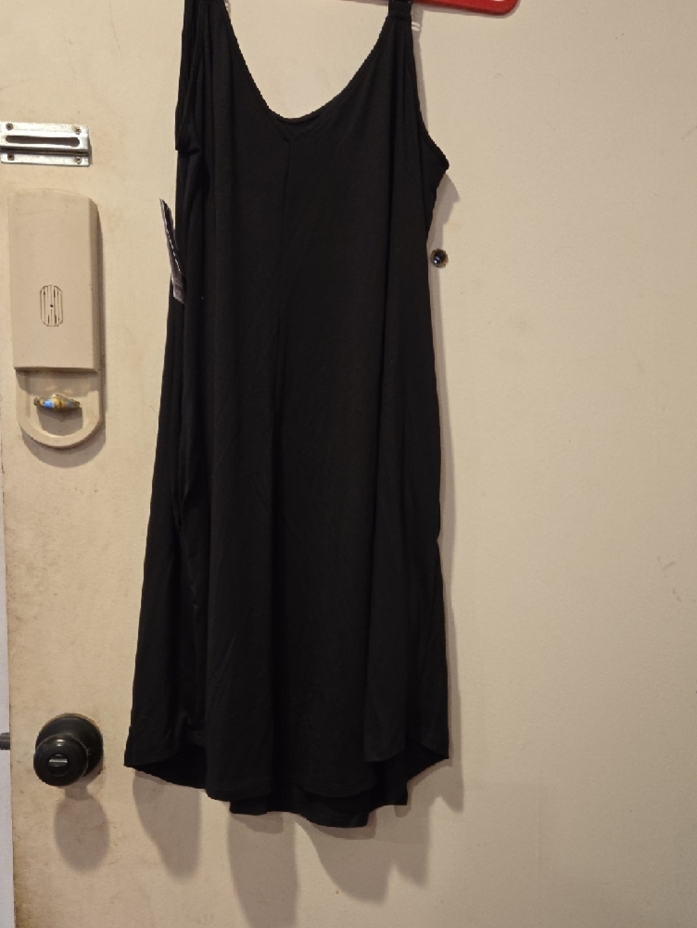 Women's Black Pocket Slip Dress